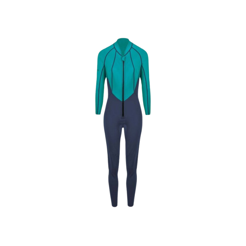 Photo de Combinaison Beuchat monopièce zip frontal 2mm femme bleu atoll femme Plongée néoprène sports aquatiques