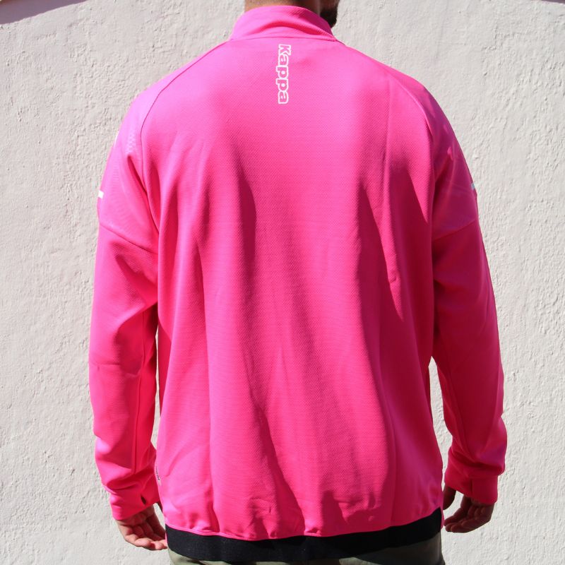 Photo de dos du sweat de football de l'AS Monaco rose pour Homme Kappa, saison 2020-2021