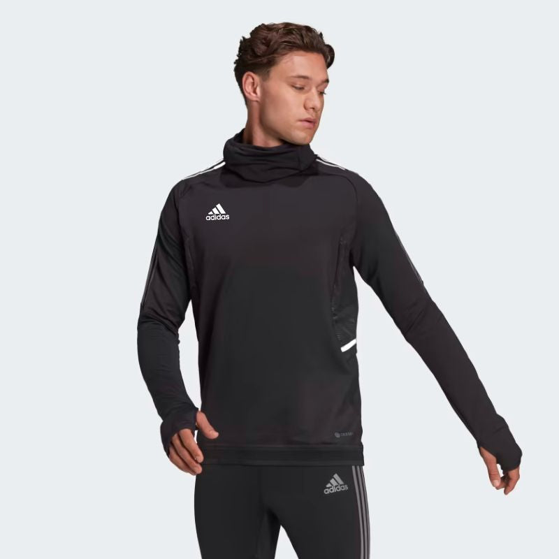 Photo de face de la veste d'entraînement Adidas Condivo Pro Top Noir Homme portée