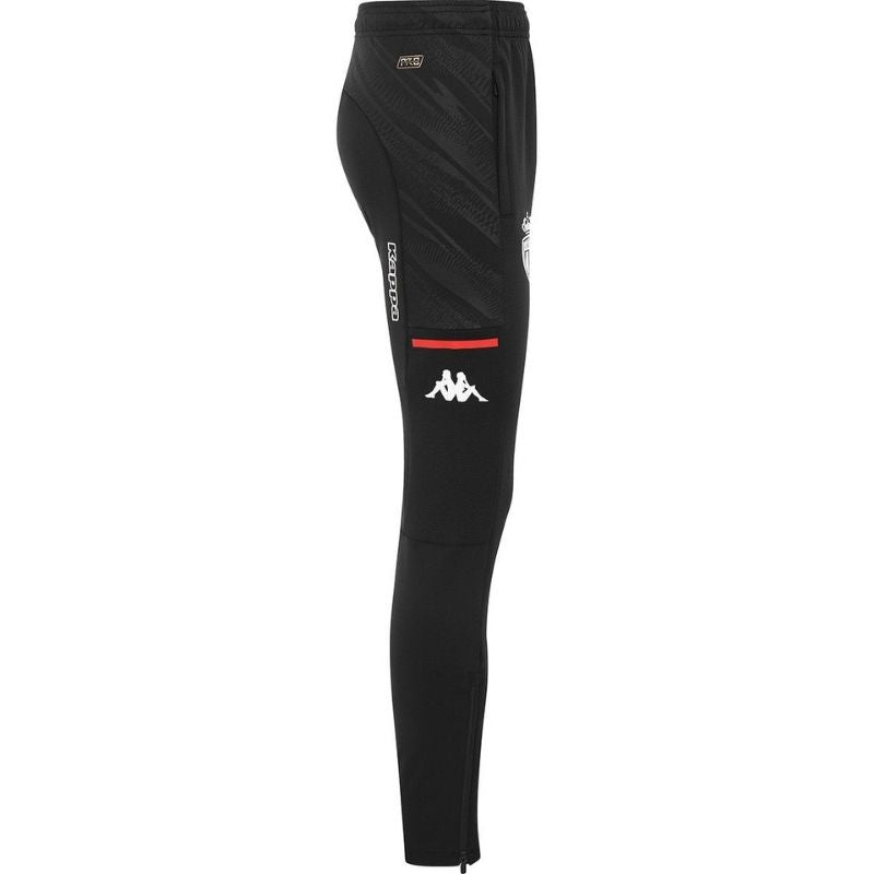 Photo de côté du pantalon de survêtement slim noir pour homme officiel Kappa AS Monaco