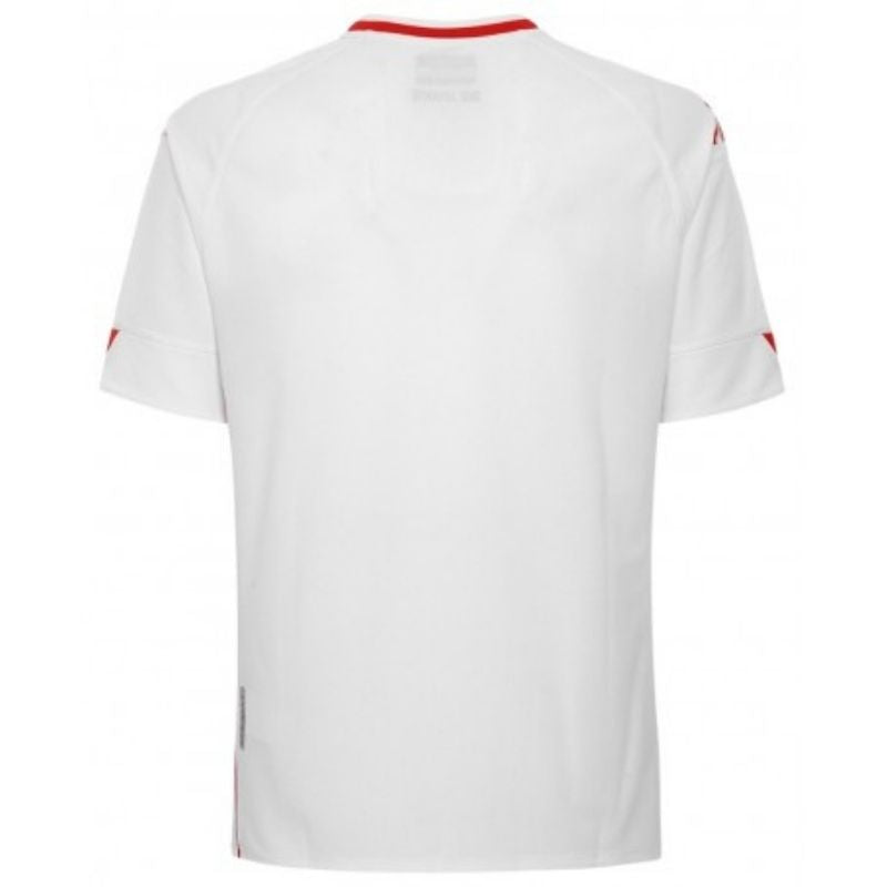 Photo de dos du maillot de match de foot Third réplica pour enfant Kappa de l'AS Monaco foot, de couleur blanche, 20/21