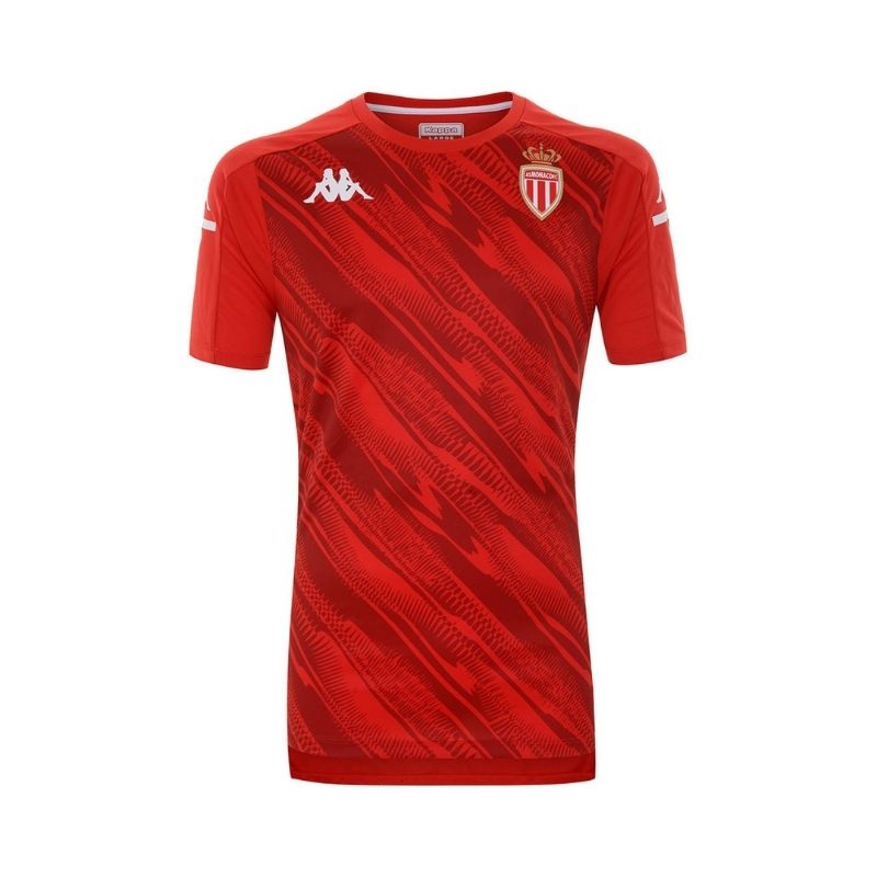 Photo de face du maillot d'échauffement rouge pour Homme Kappa AS Monaco 20-21