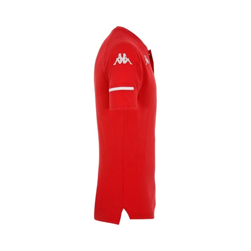 Photo de côté du t-shirt de foot joueur Pro Homme rouge AS Monaco Kappa