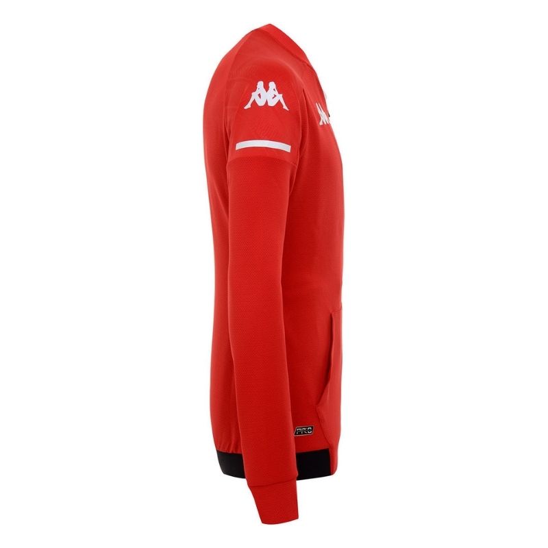 Photo de l’arrière de la veste d’entraînement zippée rouge Adulte Officielle Kappa AS Monaco, boutique AS Monaco 2020-2021