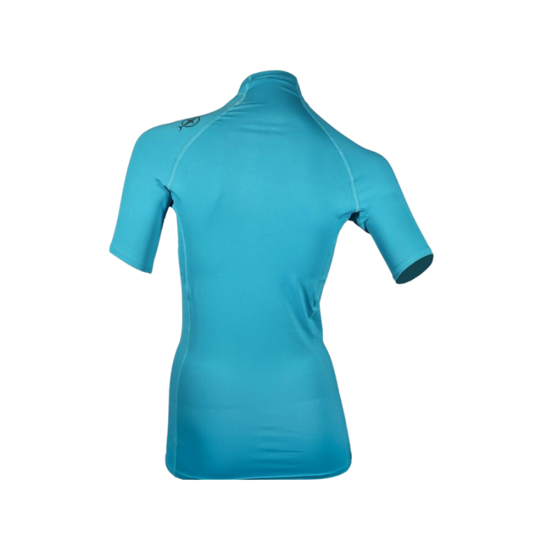 Top UV Beuchat rashguard lycra (upf 50+) manches courtes bleu atoll femme