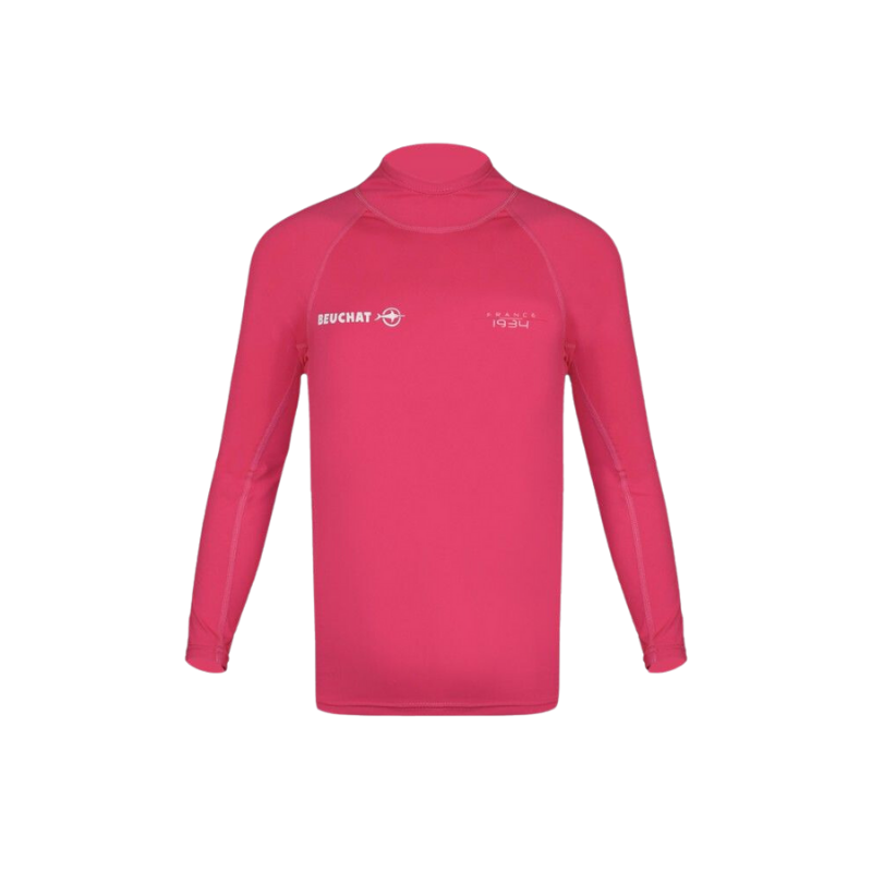 Top UV Beuchat rashguard (upf 50+ ) manches longues rose junior