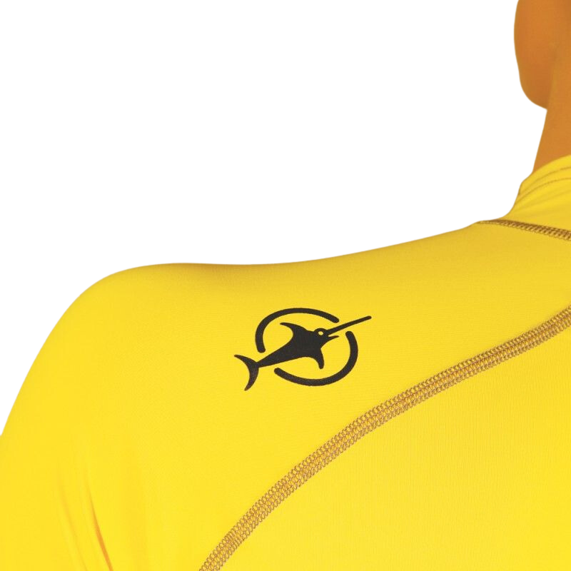 Rashguard Beuchat atoll lycra (upf 50+) manches courtes jaune plongée homme