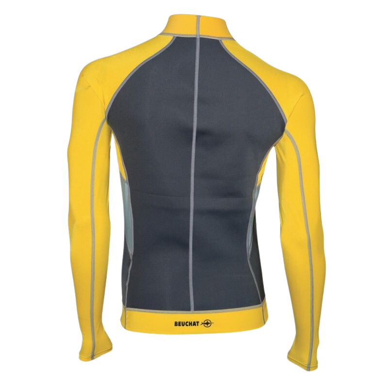 Top UV Beuchat atoll buste néo 2mm/manches lycra jaune plongée homme