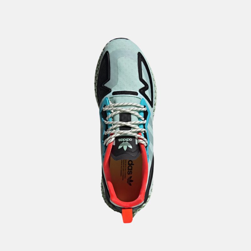 Dessus de la sneaker Adidas ZX 2k4D verte et rouge