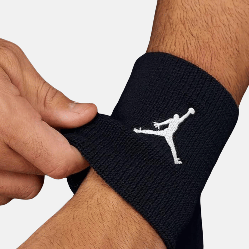 Photo de Poignets éponge Jordan Jumpman noirs accessoire sportif silhouette ajustement