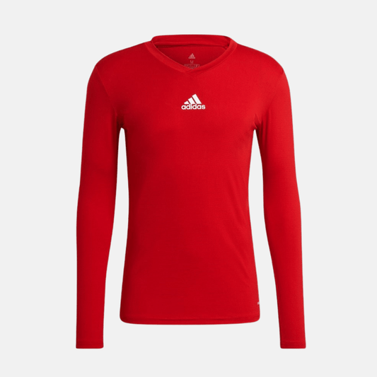 Photo de T-shirt thermique manches longues Adidas Teambase rouge Vêtement Athlétique Rouge