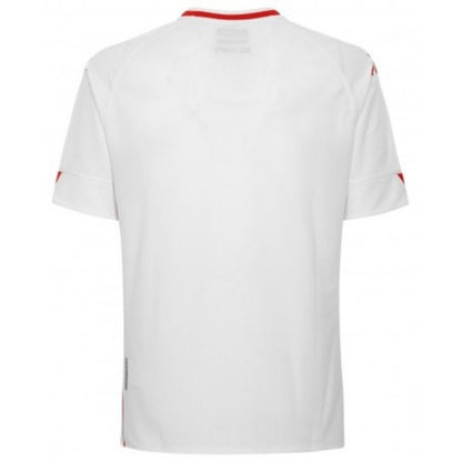 Photo de dos du maillot de match de foot Third réplica pour enfant Kappa de l'AS Monaco foot, de couleur blanche, 20/21