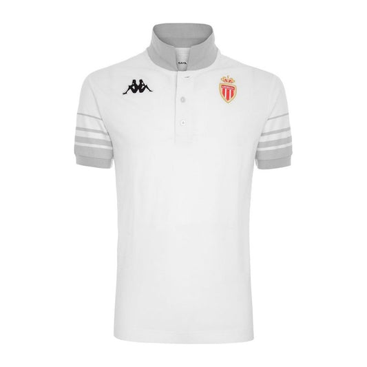 Photo de face du polo de sport homme Kappa Aschby As Monaco blanc 20-21