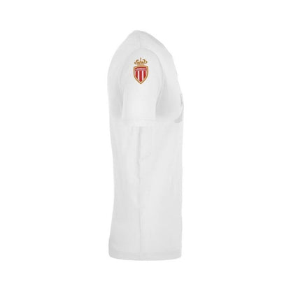 Photo de côté du t-shirt supporter de l'AS Monaco Kappa en Blanc pour Enfant, boutique as monaco 20-21