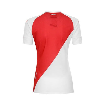 Photo de dos du maillot de football Domicile rouge et blanc pour femme Kappa floqué AS Monaco