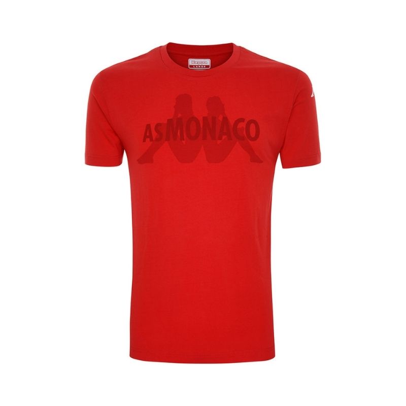 Photo de face du t-shirt de sport rouge Enfant Kappa AS Monaco foot
