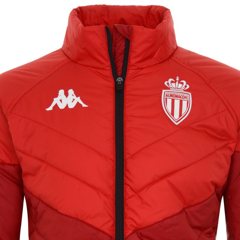 Photo de près de la veste chaude avec manches de foot Kappa Arseco de l'AS Monaco