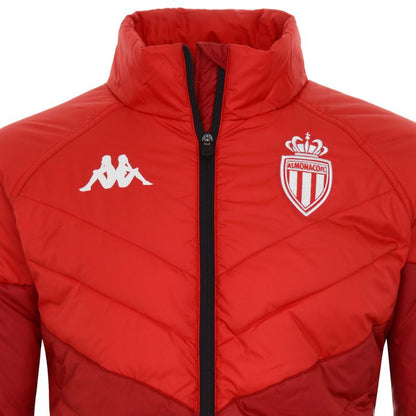 Photo de près de la veste de sport technique pour enfant Kappa Arseco rouge manches longues de l'AS Monaco foot