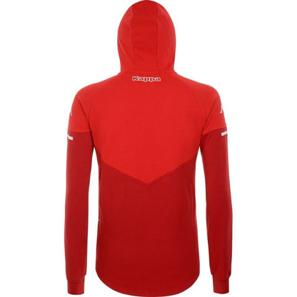 Photo de la veste zippée à capuche officielle rouge de l'AS Monaco foot