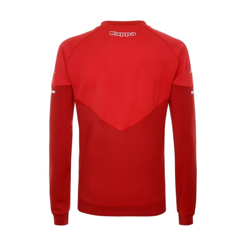 Photo de dos de la veste de sport rouge Adulte zippée pro supporter AS Monaco Kappa , saison 2020-2021 