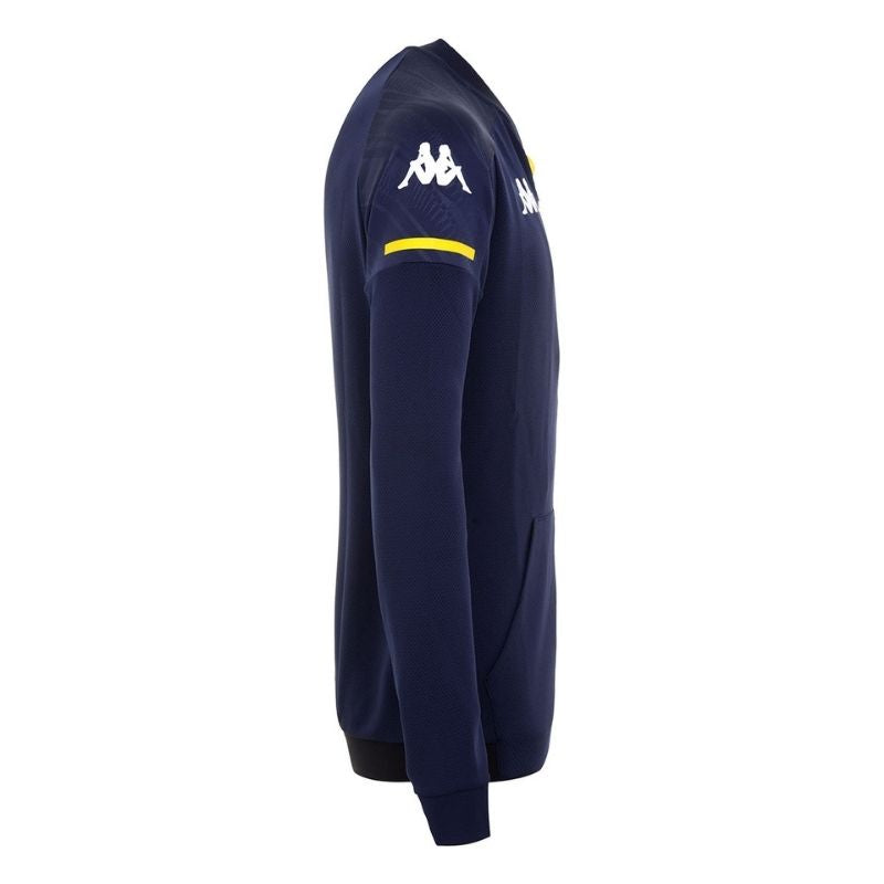 Photo de côté de la veste d’entraînement zippée bleu marine Adulte Officielle Kappa AS Monaco foot, 20-21