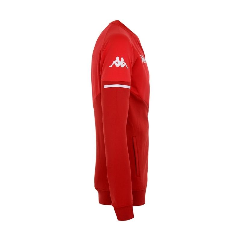 Photo de côté de la veste zippée Homme Rouge Pro de l'AS Monaco, Kappa 2020-2021